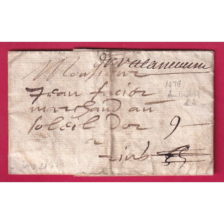 MARQUE DE VALENCIENNES NORD 1679 AMELIORATION DE DATE INDICE 21 LETTRE