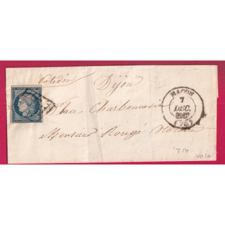 N°4 GRILLE + CAD TYPE 14 MACON SAONE ET LOIRE POUR DIJON INDICE 16 LETTRE COVER