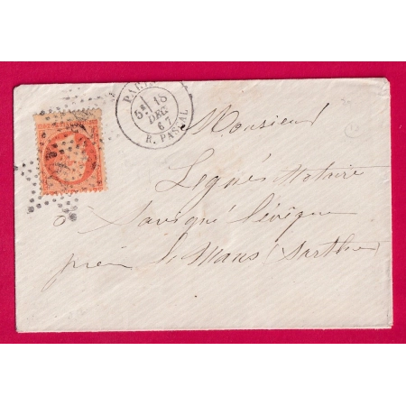 N°23 PARIS ETOILE 29 R PASCAL POUR LE MANS SARTHE LETTRE COVER