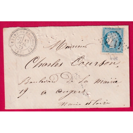 N°60 GC 4178 VEZINS PRES CHOLET MAINE ET LOIRE CAD TYPE 24 POUR ANGERS INDICE 15 LETTRE COVER