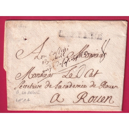 MARQUE ENCADREE BOURG LA REINE SEINE POUR ROUEN LENAIN N°1A INDICE 20 LETTRE COVER