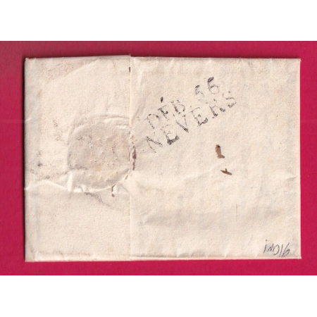 DEBOURSE DEB 56 NEVERS NIEVRE DEPART LYON REEXP CHATEAU CHINON INDICE 16 LETTRE COVER