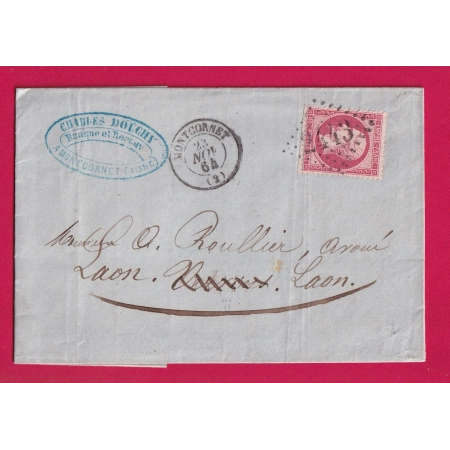 N°24 GC 2443 MONTCORNET AISNE POUR LAON LETTRE