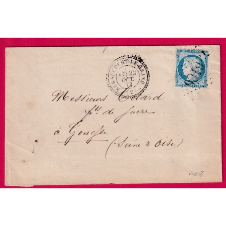 N°60 GC 6180 SERAUCOURT LE GRAND OISE INDICE 18 CAD TYPE 24 POUR GONESSE SEINE ET OISE LETTRE COVER