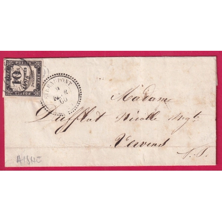 TAXE N°2 VERVINS AISNE CAD TYPE 22 ETREAUPONT BOITE RURALE GERGNY POUR VERVINS LETTRE