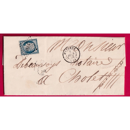 N°4 PC 1940 MAYENNE POUR CHOLET MAINE ET LOIRE 1852 LETTRE