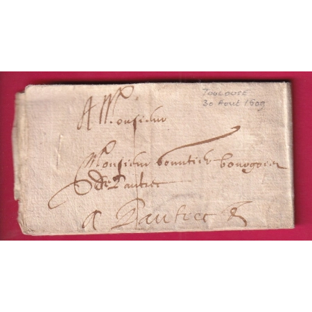 LETTRE DE TOULOUSE HAUTE GARONNE DE 1609 POUR LAUTREC TARN ENTAILLE DE FERMETURE LETTRE
