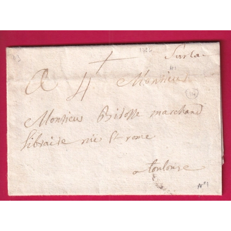 MARQUE MANUSCRIT SARLAT DORDOGNE 1756 POUR TOULOUSE LETTRE