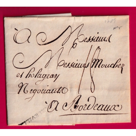 MARQUE CHARLEVILLE ARDENNES 1785 POUR BORDEAUX LENAIN N°5 LETTRE
