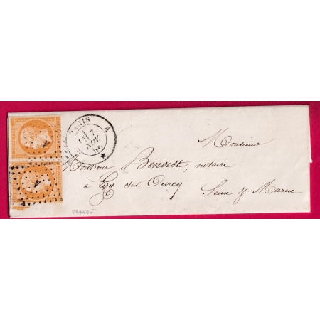 N°13A BISTRE ORANGE PAIRE PARIS BUREAU A POUR LIZY LETTRE