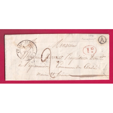 CAD TYPE 14 CHALONNES MAINE ET LOIRE BOITE RURALE A + DECIME RURAL DE ROCHEFORT SUR LOIRE POUR CANDE TYPE 11 AU DOS