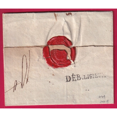 DEBOURSE DEB LISIEUX CALVADOS INDICE 19 DEPART MARQUE CONQUIS 94 BRUXELLES BELGIQUE LETTRE