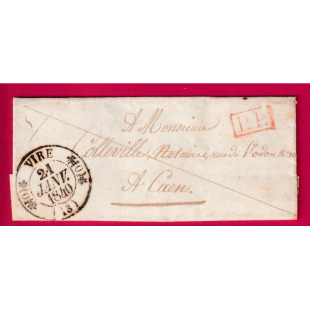 CAD TYPE 11 VIRE CALVADOS + PP ROUGE 1840 POUR CAEN INDICE 11 LETTRE