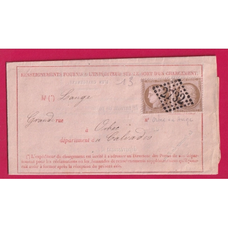 N°58 PAIRE GC 2732 ORBEC EN AUGE CALVADOS AVIS ROSE  LETTRE