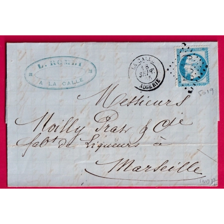 N°22 GC 5019 LA CALLE ALGERIE POUR MARSEILLE INDICE 17 LETTRE COVER