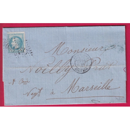 N°39 GC 5035 JEMMAPES ALGERIE POUR MARSEILLE INDICE 11 LETTRE COVER