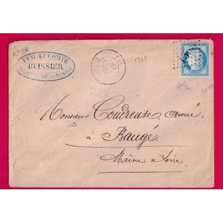 N°60 GC 1368 CAD TYPE 18 DURTAL MAINE ET LOIRE POUR BAUGE LETTRE COVER