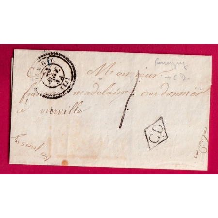 CAD TYPE 22 FORMIGNY CALVADOS CD NOIR TAXE LOCALE 1 POUR VIERVILLE LETTRE