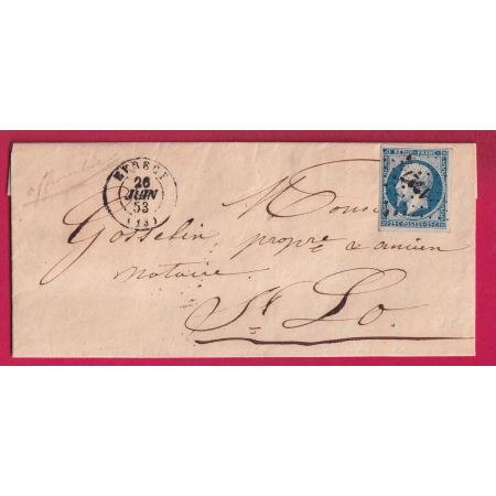 N°10 PC 1227 EVRECY CALVADOS POUR ST LO 1853 LETTRE