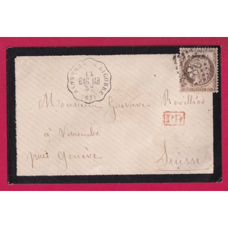 N°56 CONVOYEUR STATION BAGNERES DE BIGORRE HAUTES PYRENEES AU DOS CONVOYEUR TARBES POUR GENEVE LETTRE