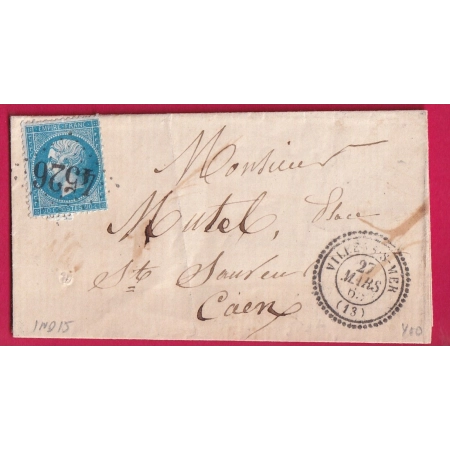 N°22 GC 4526 VILLERS SUR MER INDICE 15 POUR CAEN CALVADOS INDICE 15 LETTRE COVER