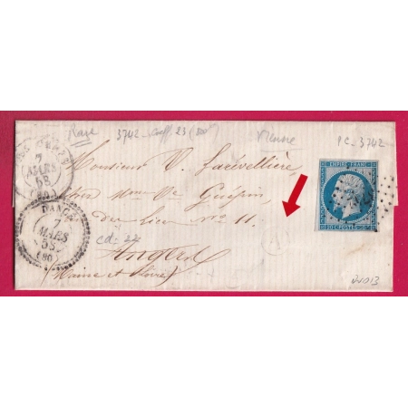 N°13 PC 3742 DANCE MAINE ET LOIRE CAD TYPE 22 POUR ANGERS INDICE 13 LETTRE COVER