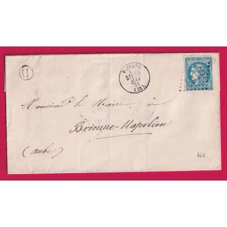 N°46A GC 4318 VOITEUR JURA BOITE RURALE D POUR BRIENNE NAPOLEON AUBE LETTRE