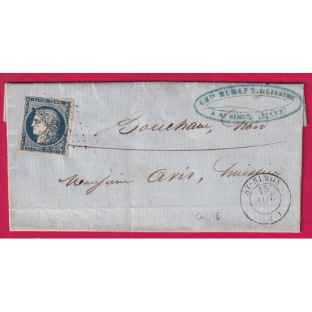 N°4 PC 3284 ST SIMON AISNE POUR BOUCHAIN NORD LETTRE