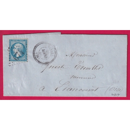 N°22 GC 674 BULLES OISE CAD TYPE 22 POUR LIANCOURT INDICE 14 LETTRE COVER