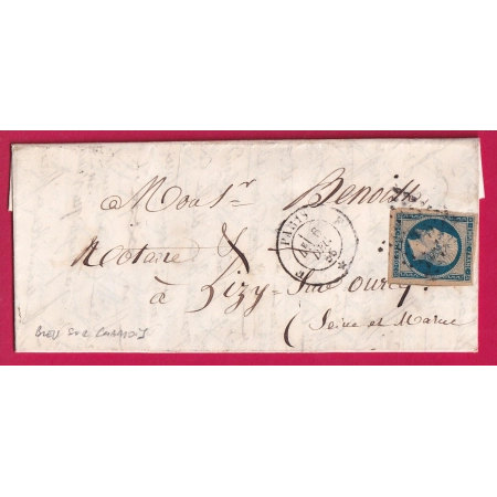 N°14 BLEU SUR CHAMOIS TRES BELLE COULEUR DE PAPIER PARIS BUREAU F POUR LIZY LETTRE