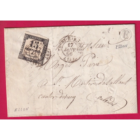 TAXE N°3 THURY HARCOURT CALVADOS BOITE RURALE E ESSON LETTRE COVER