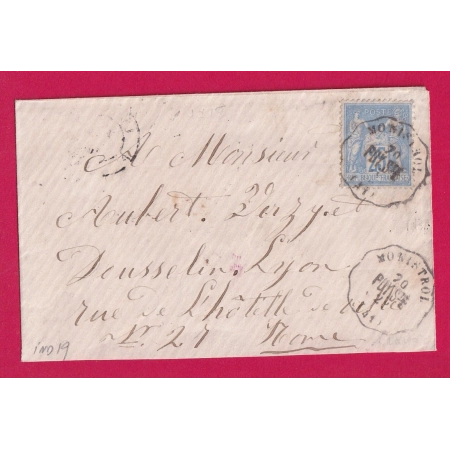 N°78 CONVOYEUR STATION MONISTROL HAUTE LOIRE LINE PUY ST E POUR LYON INDICE 19 LETTRE