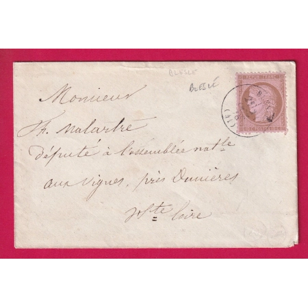N°58 CAD TYPE 16 BLESLE POUR DUNIERES HAUTE LOIRE LETTRE