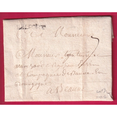 MARQUE BELFORT HAUT RHIN 1767 POUR BEAUNE COTE D'OR LENAIN N°3 INDICE 12 LETTRE