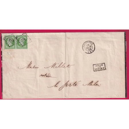 N°12 PAIRE VERT FONCE PC 2909 SOISSONS AISNE POUR LA FERTE MILON LETTRE