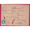 N°55 + 60 PARIS ETOILE 21 R ST ANTOINE POUR COLMAR ALSACE LORRAINE 1875 LETTRE