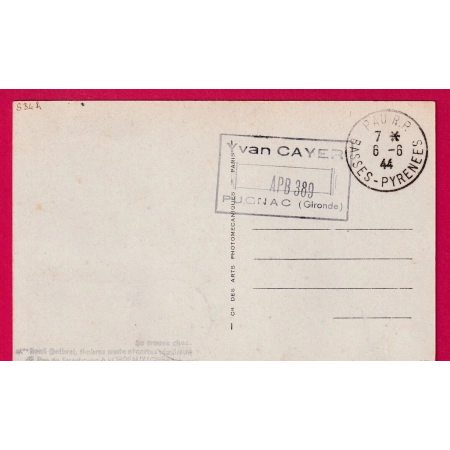 N°449 CARTE MAXIMUM PAU BASSES PYRENEES 1944 LETTRE