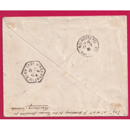 ENTIER 50C PAIX EXPOSITION PHILATELIQUE MULHOUSE 1934 + N° 111 291 293 RECOMMANDE CHERBOURG MANCHE KINGERSHEIM HAUT RHIN