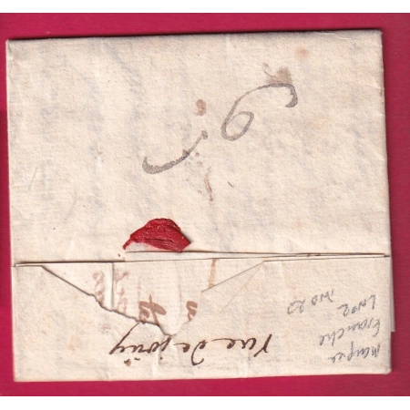 MARQUE FRANCHE YSSENGEAUX HAUTE LOIRE TAXE 9 AU DOS LENAIN N°2 INDICE 20 POUR PARIS 1783 LETTRE