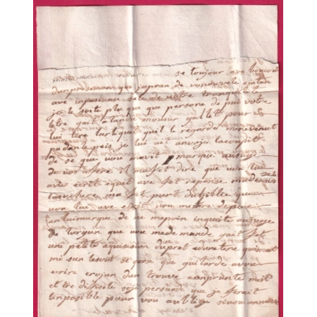 MARQUE FRANCHE YSSENGEAUX HAUTE LOIRE TAXE 9 AU DOS LENAIN N°2 INDICE 20 POUR PARIS 1783 LETTRE