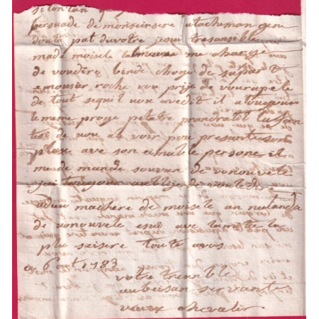 MARQUE FRANCHE YSSENGEAUX HAUTE LOIRE TAXE 9 AU DOS LENAIN N°2 INDICE 20 POUR PARIS 1783 LETTRE