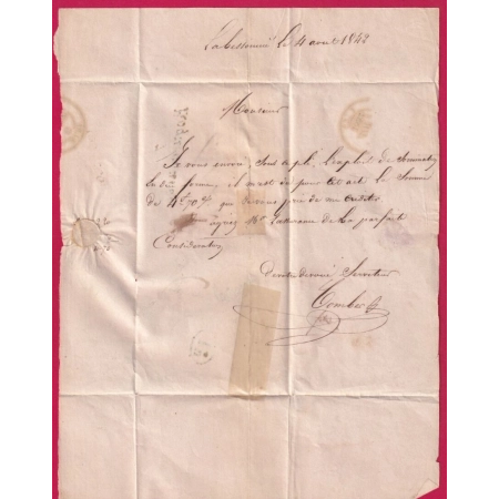 CURSIVE 77 ROQUECOURBE TARN BOITE RURALE C LA BESSONIE + DECIME RURAL POUR ALBI LETTRE