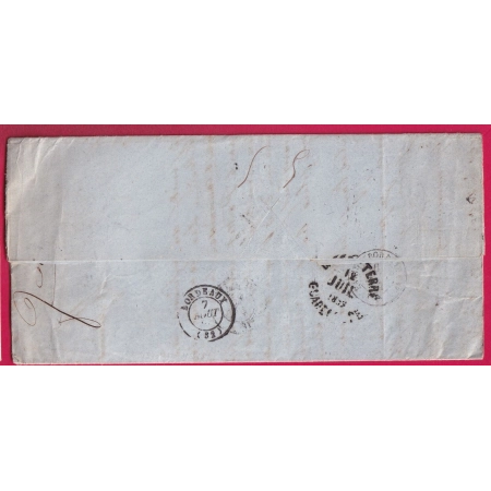 LETTRE DE BASSES TERRES GUADELOUPE 1859 POUR BORDEAUX VOIE ANGLAISE LETTRE COVER