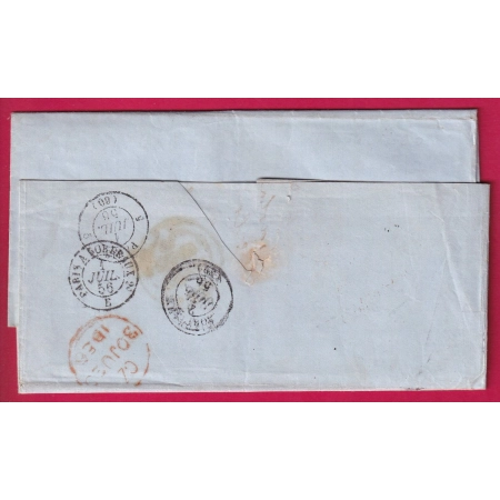 LETTRE DE LIMA PEROU PERU 1856 VOIE ANGLAISE PANAMA TRANSIT POUR BORDEAUX LETTRE COVER