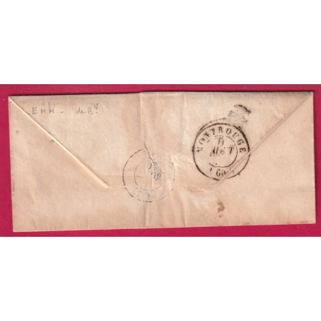 N°4 TB GRILLE FERVACQUES CALVADOS 1850 POUR MONTROUGE SEINE PARIS INDICE 17 LETTRE COVER