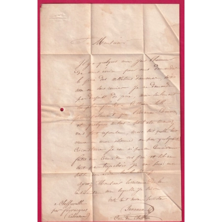 N°4 TB GRILLE FERVACQUES CALVADOS 1850 POUR MONTROUGE SEINE PARIS INDICE 17 LETTRE COVER