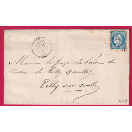 N°60 GC 4424 CHEUX CALVADOS CAD TYPE 24 POUR TILLY SUR SEULLE INDICE 18 LETTRE COVER