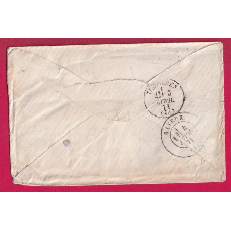 N°46B GC 1082 COLOMBIERE CALVADOS POUR BAYEUX INDICE 17 LETTRE COVER