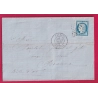 N°60 GC 1463 FALAISE CALVADOS CAD TYPE 18 POUR BEAUNE COTE D'OR 1876 LETTRE COVER