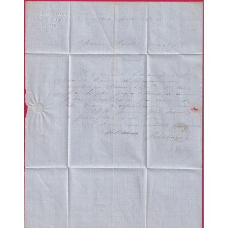 N°60 GC 1463 FALAISE CALVADOS CAD TYPE 18 POUR BEAUNE COTE D'OR 1876 LETTRE COVER